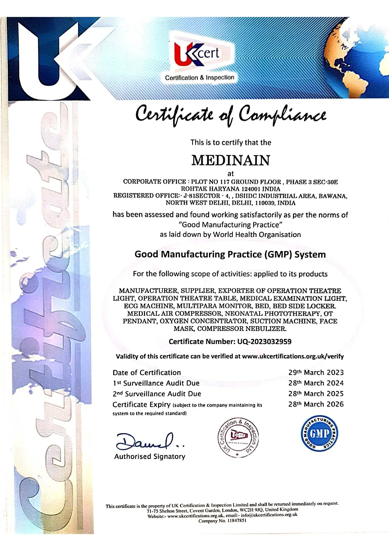 FDA Certification