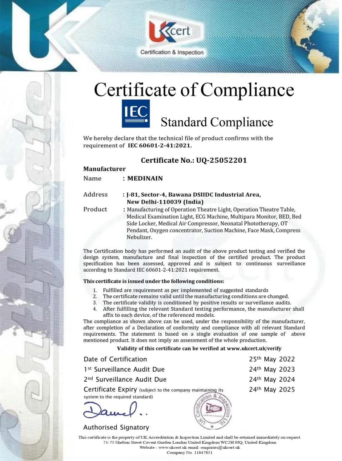 FDA Certification