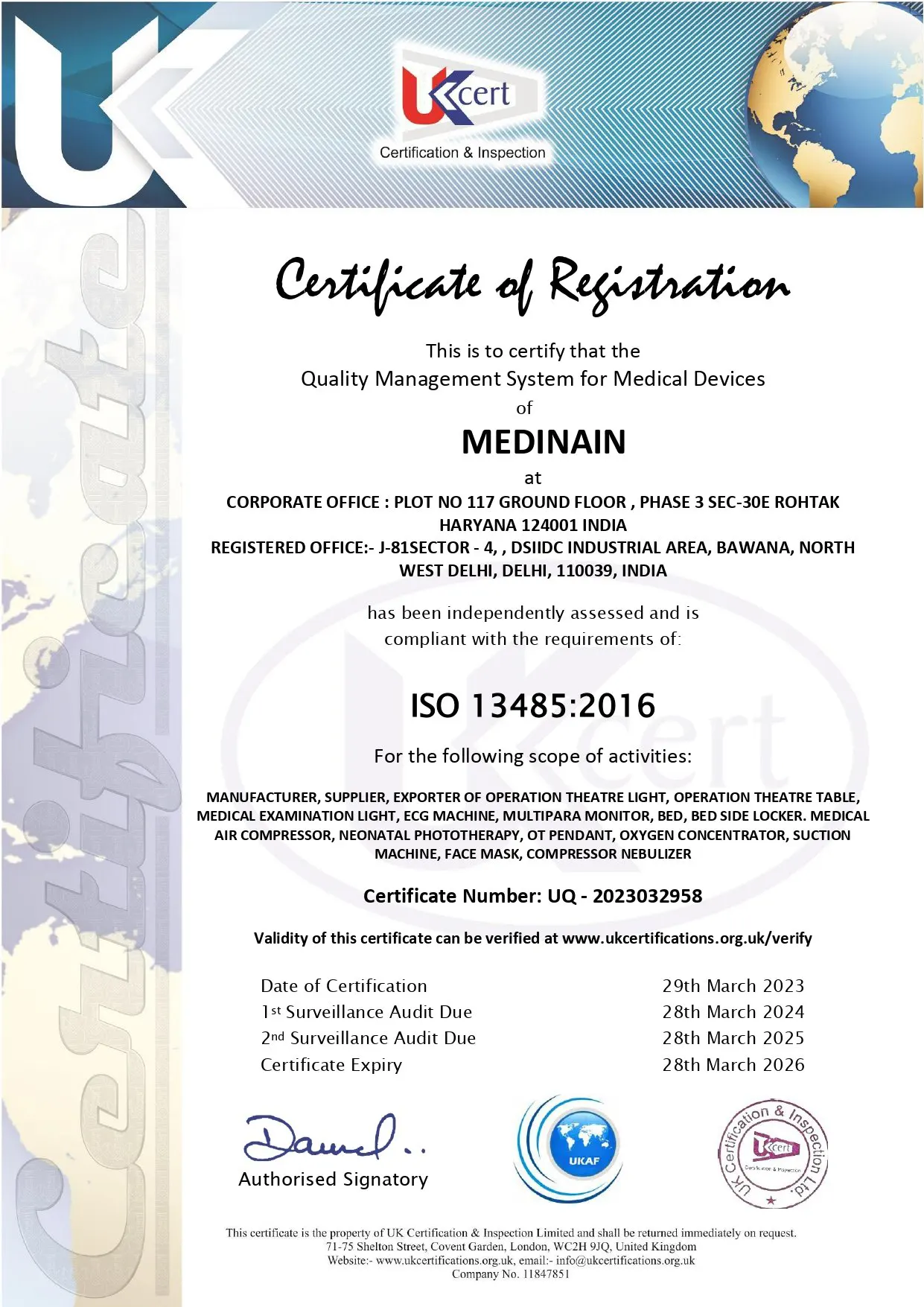FDA Certification