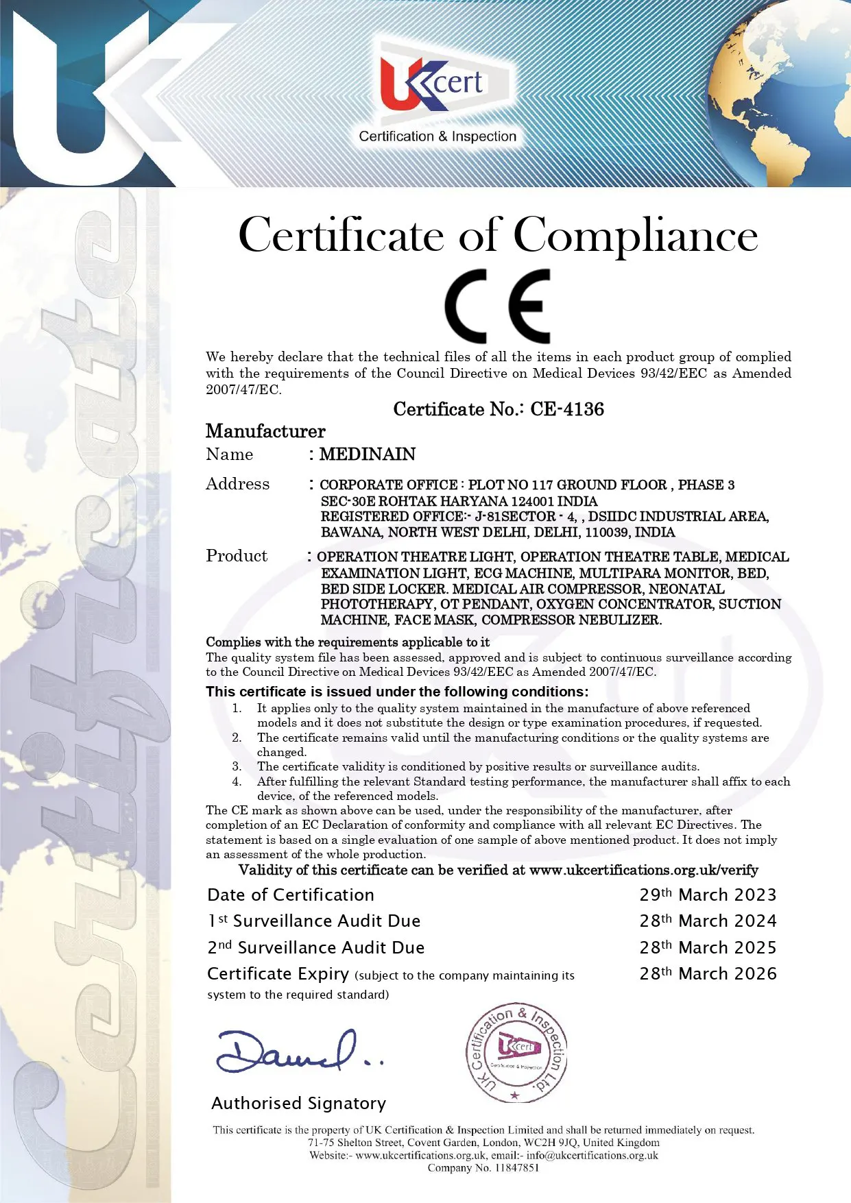 FDA Certification